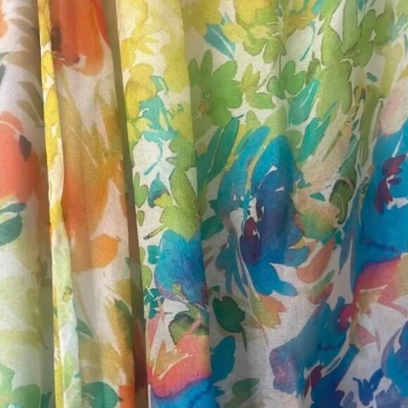New* HALE BOB Octavia Chiffon Top Blue Multi-Color Size XL $80.00 - Picture 9 of 11